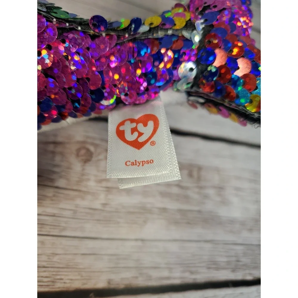 CALYPSO - NARWHAL - Ty FLIPPABLES‎ Sequin Beanie Boos with MINT TAGS